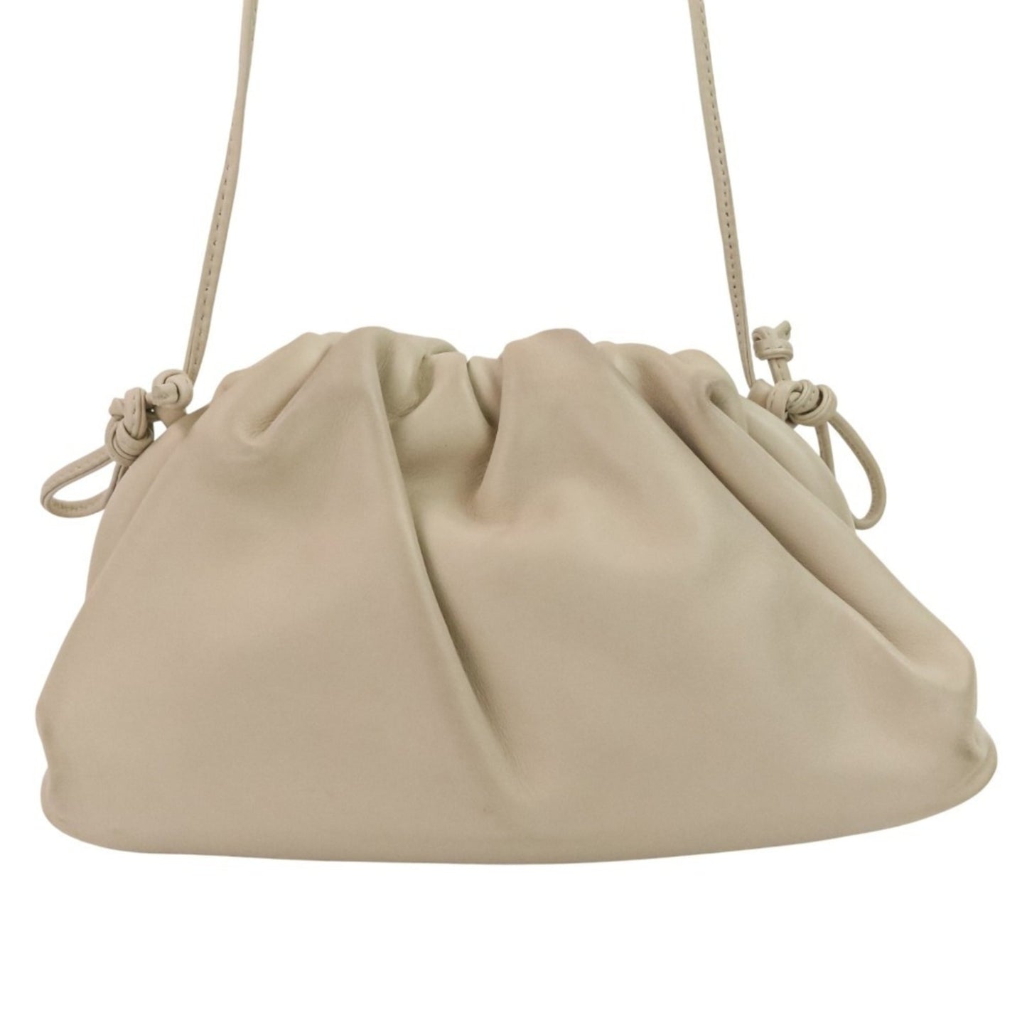 BOTTEGA VENETA Mini The Pouch Leather Shoulder Bag 585852 Ivory Women's