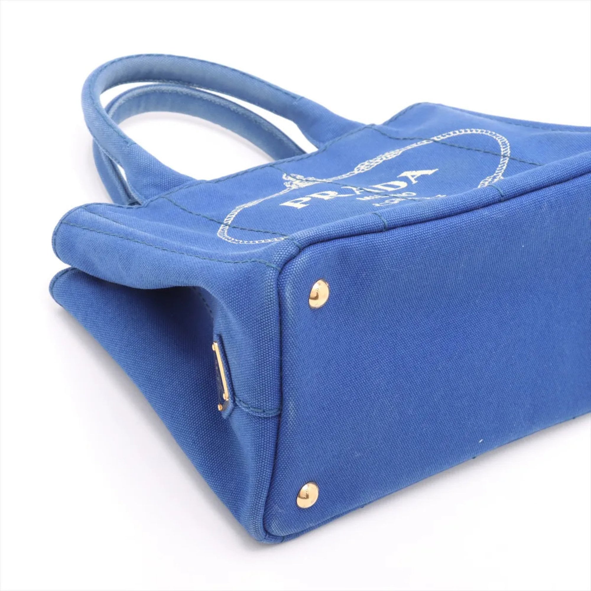 Prada Canapa Blue Handbag Tote Bag for Women