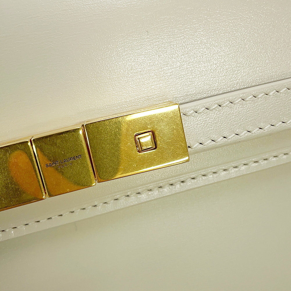 Saint Laurent Paris Manhattan Mini Leather Shoulder Bag 727766 SAINT LAURENT PARIS White Handbag — Like New