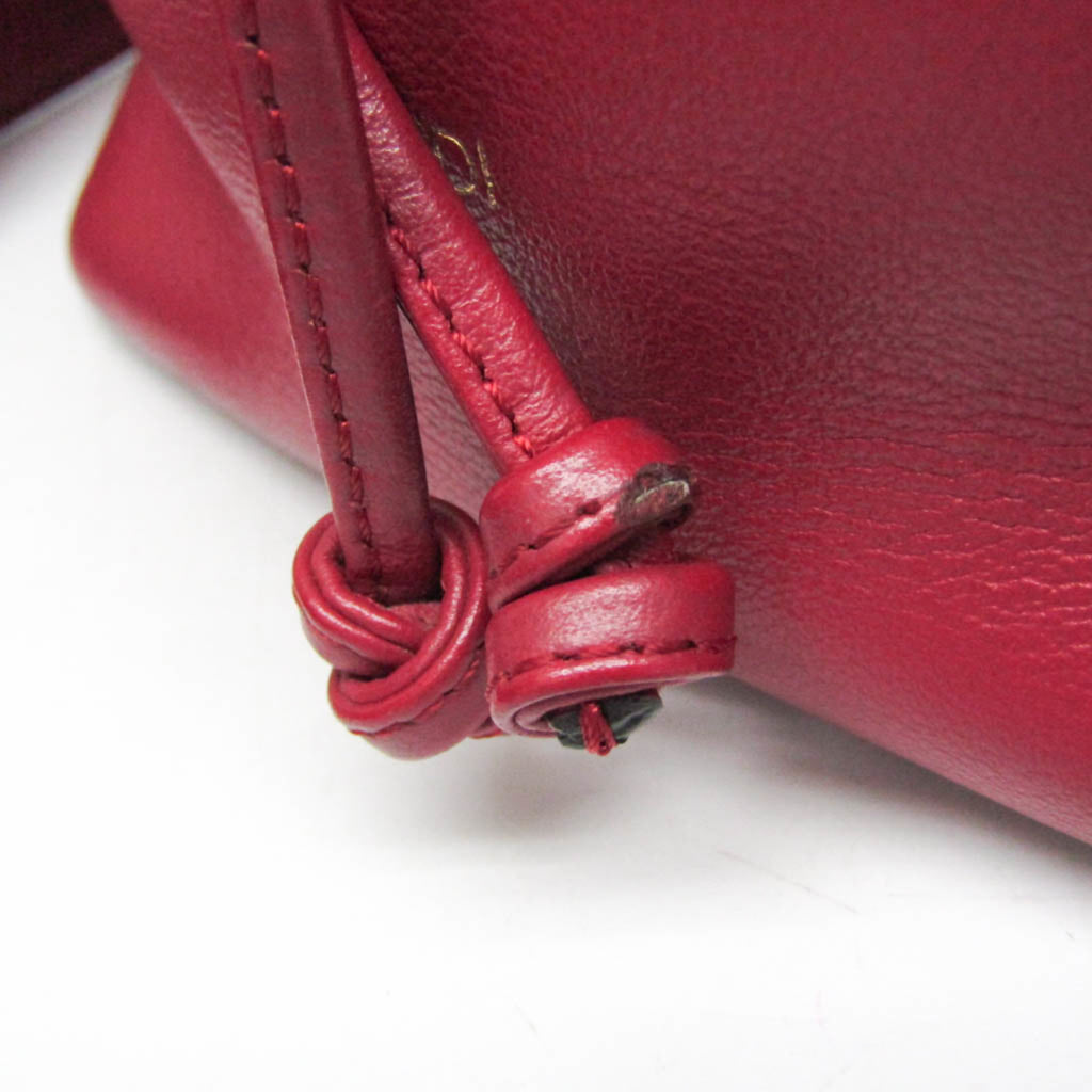 Fendi Mon Tresor 8BT298 Women's Leather Shoulder Bag Red Color