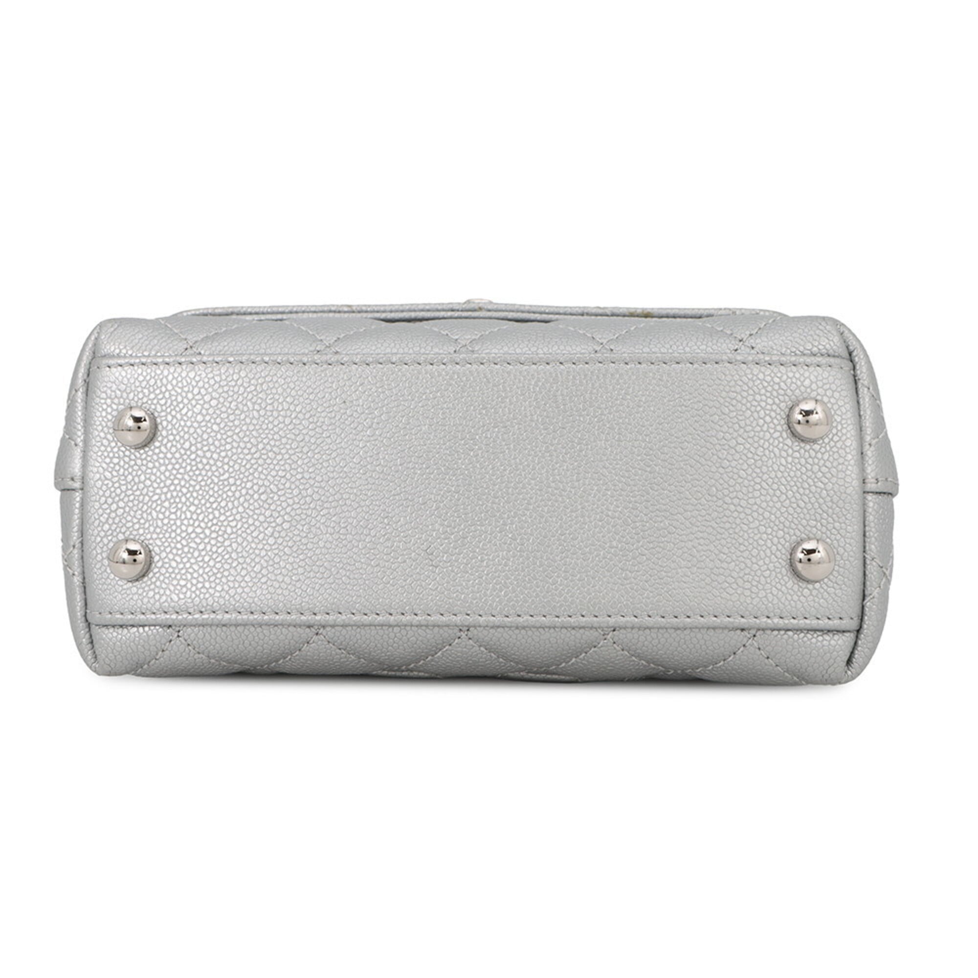 Chanel handbag, Coco Mark, Matelassé, Handle, XXS, Caviar Skin, AS2215, CHANEL 2-way women's — Like New