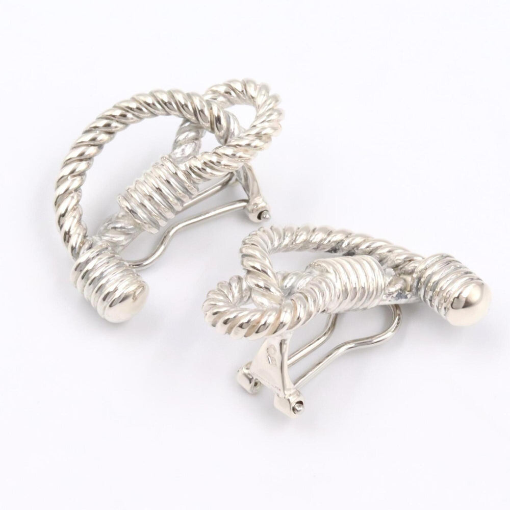 Hermes Rope Earrings, Sterling Silver 925, Women's Tone — Like New