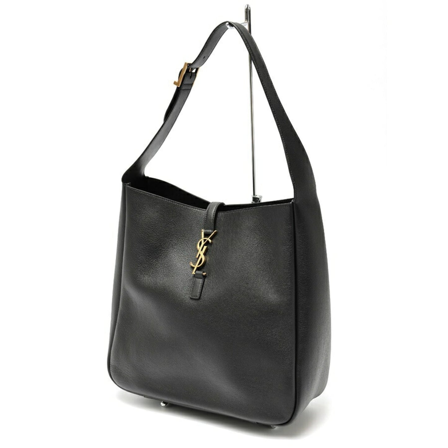 Saint Laurent SAINT LAURENT le 5?7 Soft Large Le Sun Cassette Shoulder Bag 753837 Grained Leather Black E-159054