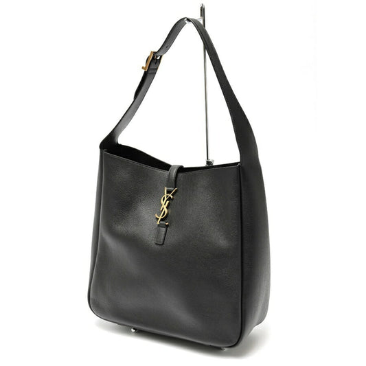 Saint Laurent SAINT LAURENT le 5?7 Soft Large Le Sun Cassette Shoulder Bag 753837 Grained Leather Black E-159054