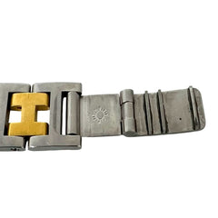 HERMES Arceau H Logo Belt Stainless Steel GP Quartz Wristwatch Silver Gold 34591 — Good