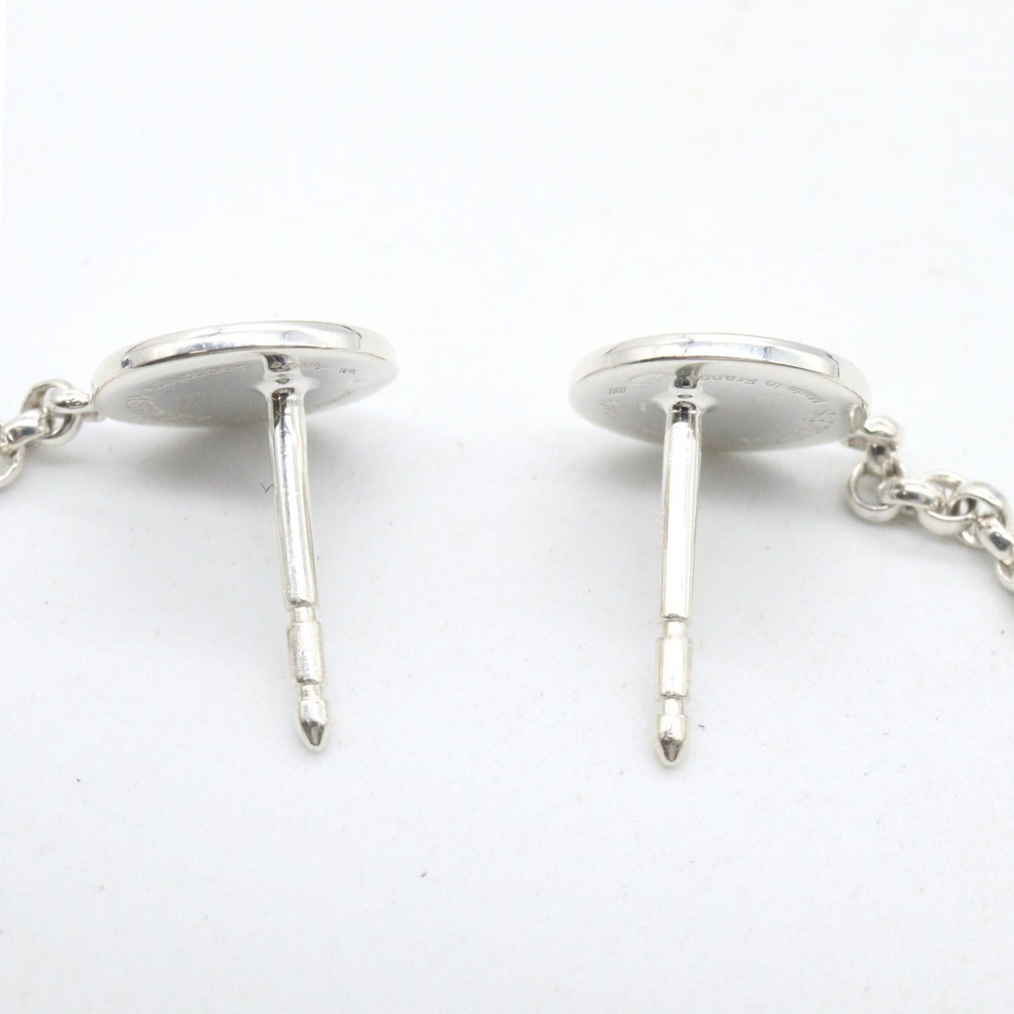Hermes Escribs Hoop Earrings, Sterling Silver 925, 18K Pink Gold (PG), Women's, Tone, Tone — Like New