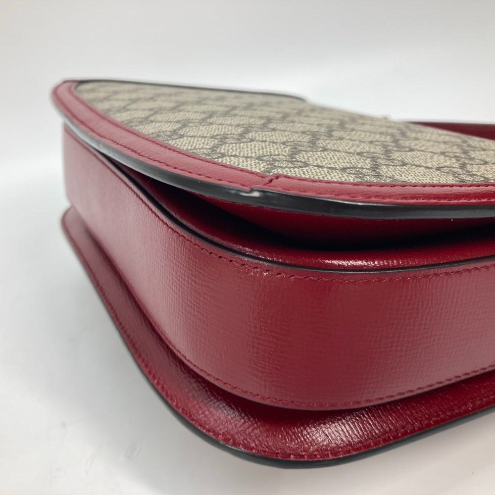 Gucci 602204 GG Supreme bag shawl Shoulder Bag Beige Red — Like New