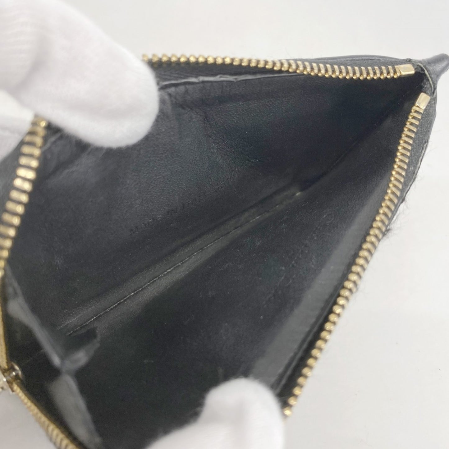 Christian Dior Cannage Leather Wallet/Coin Case in Black Champagne for Women