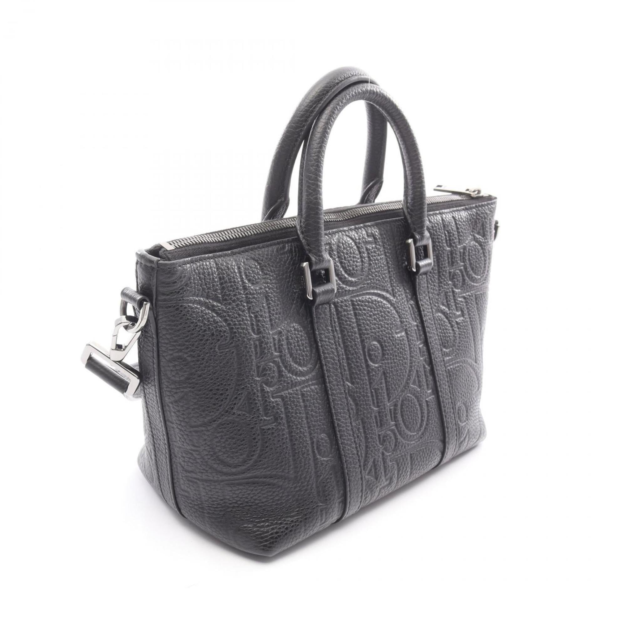 Christian Dior Dior Weekender 25 Gravity Handbag, Leather, Men's, Black, 1ESPO322LLG_H00N