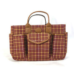 Gucci 628159 check Tote Bag Hand Bag Brown/Bordeaux Based — Like New