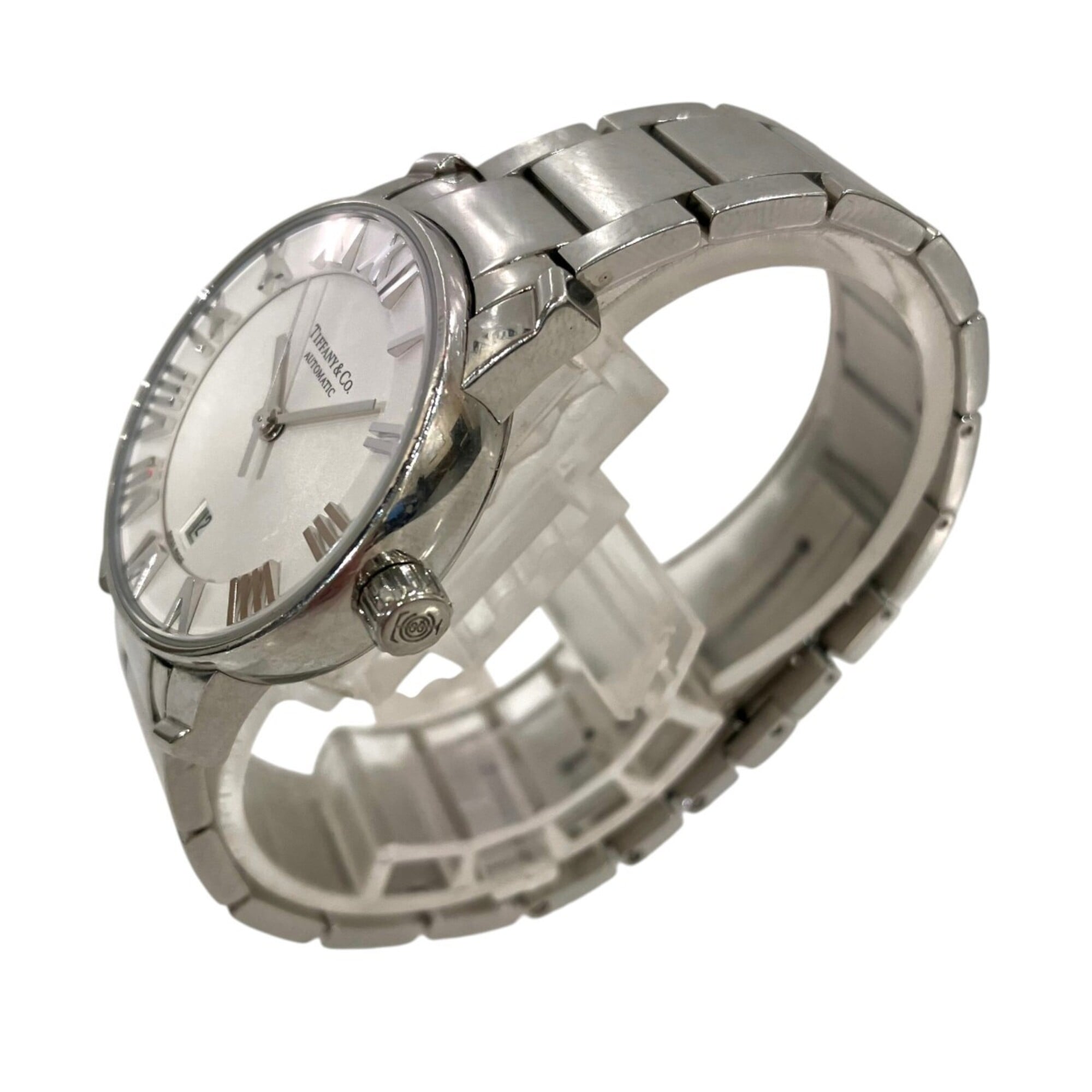 Tiffany & Co. Atlas Dome Watch, Total Weight 64g, Stainless Steel, Automatic Movement, Silver Dial, Z1830.68.10A21A00A — Good
