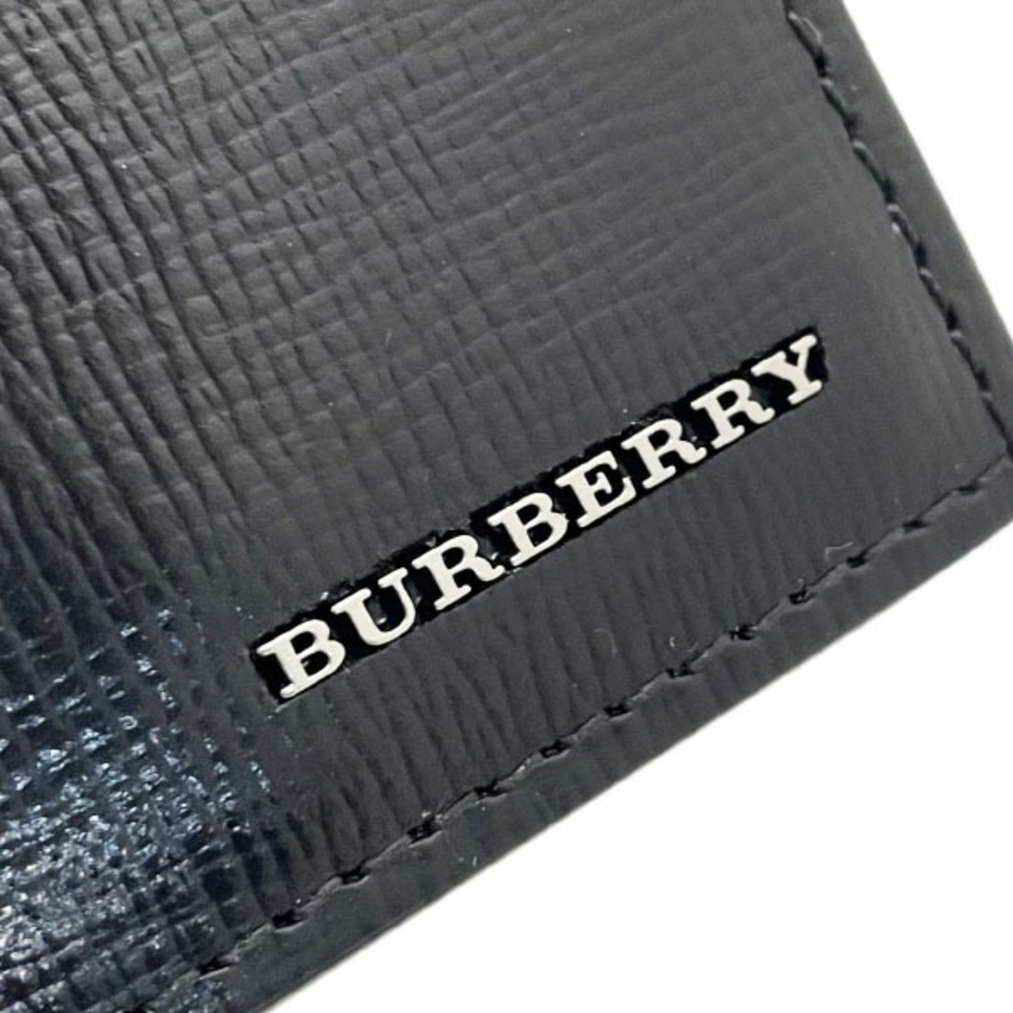 Burberry long wallet, bi-fold leather, black, BURBERRY, men's, HH-14980