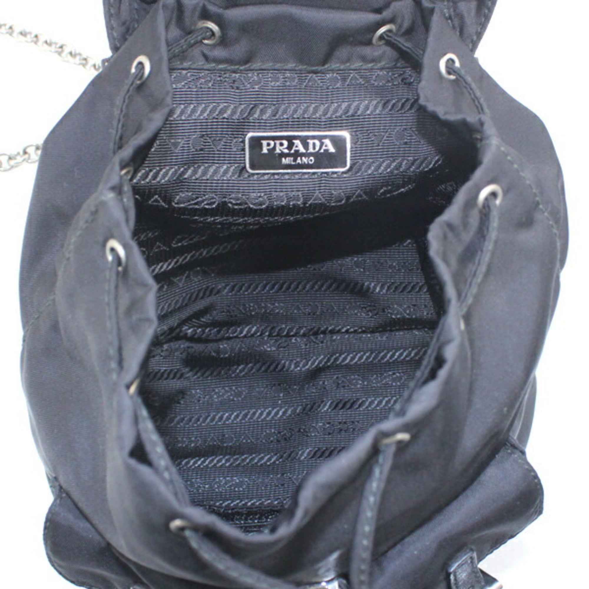 Prada PRADA Shoulder Bag Mini Backpack Nylon Black 1BH029 Women's NERO KM2805 — Like New
