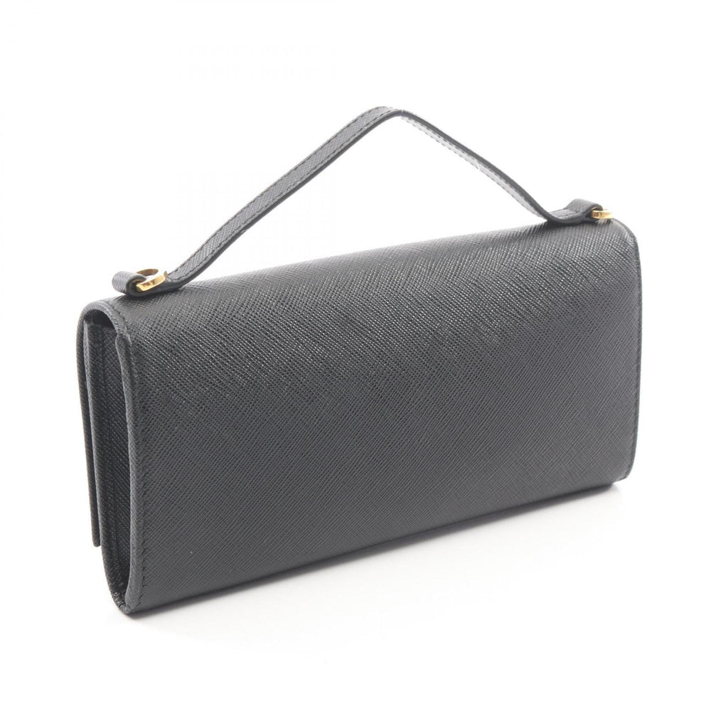 Prada PRADA Triangle Logo 2-Way Shoulder Bag/Handbag, Saffiano Leather, Women's, Black, 1MT042 — New - Store Return