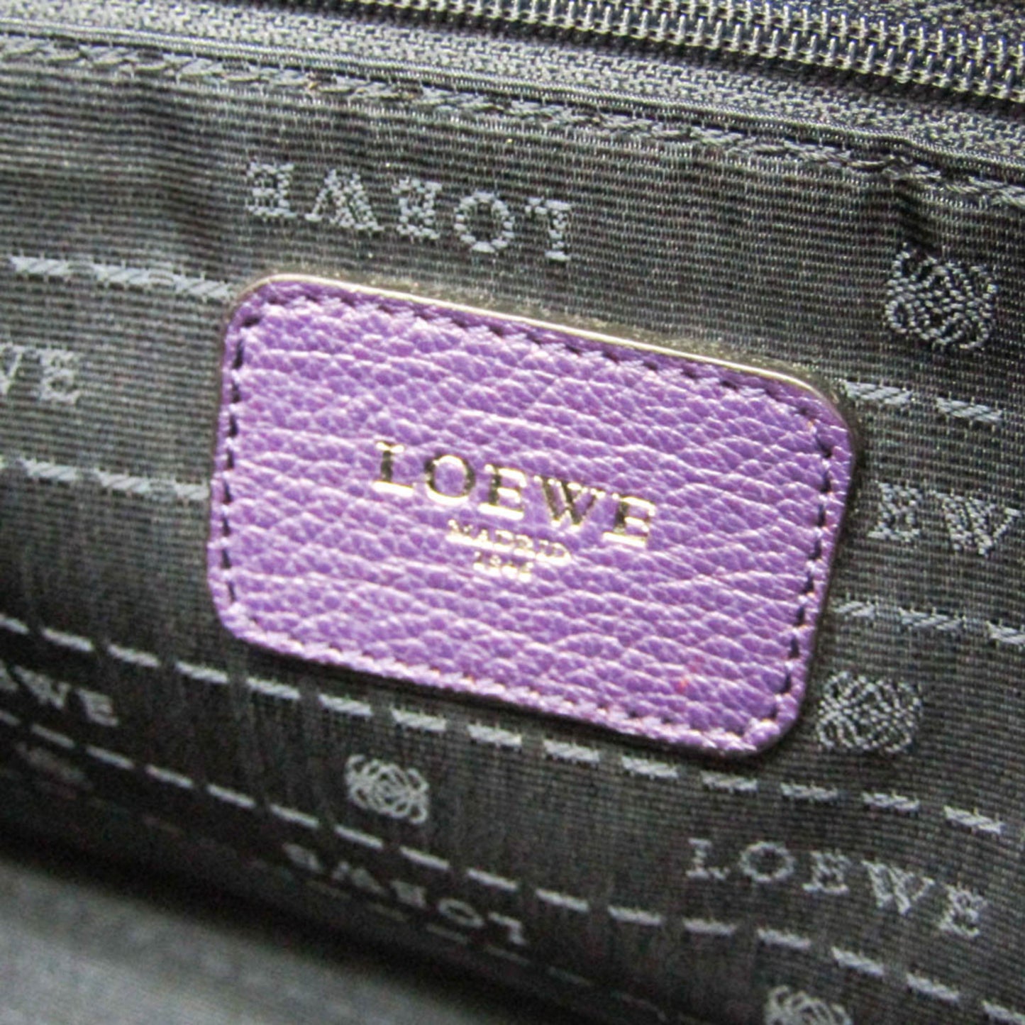 Loewe Amazona 36 Women's Leather Handbag Purple