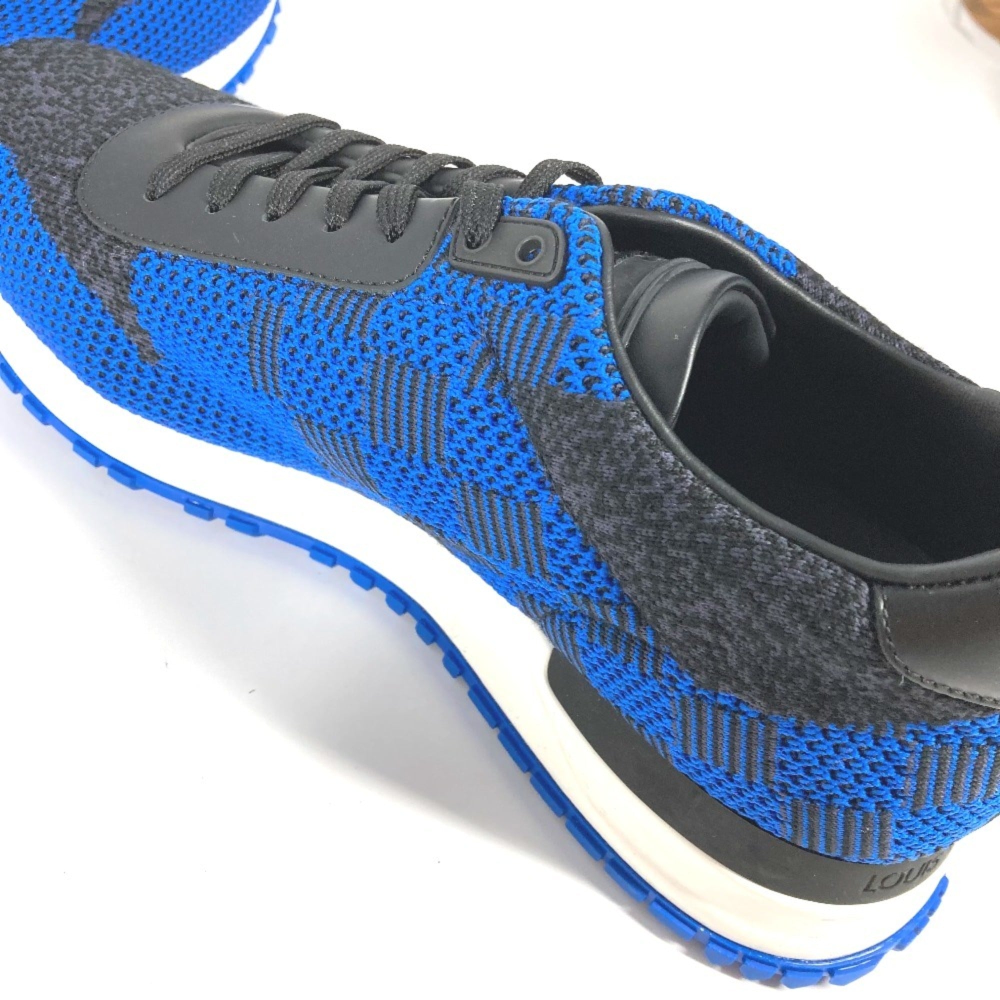 LOUIS VUITTON Damier leather sneakers for men, blue