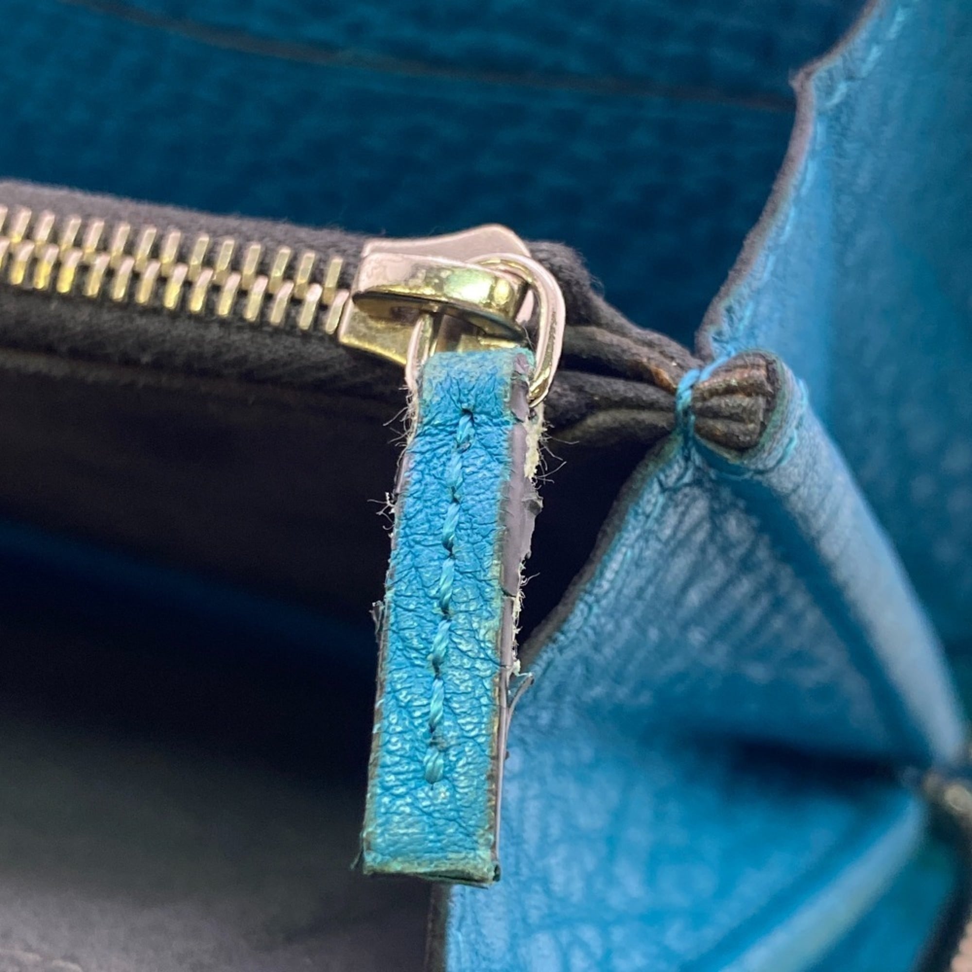 FENDI Long Wallet, Hand-Stitched Round Selleria, Blue, Women's