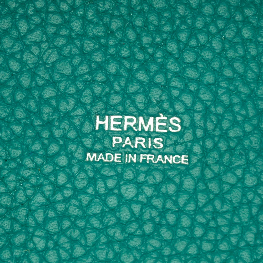 HERMES Picotin Lock PM handbag, Taurillon Clemence leather, Malachite Green — Like New