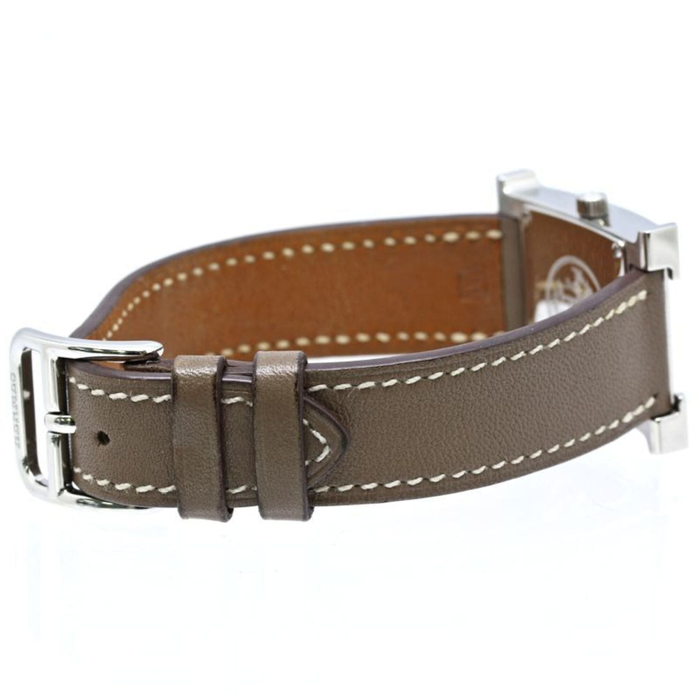 HERMES H-Watch HH1.210.260 WW18 Women's Watch Stainless Steel x Cowhide Leather 40556 — Very Good