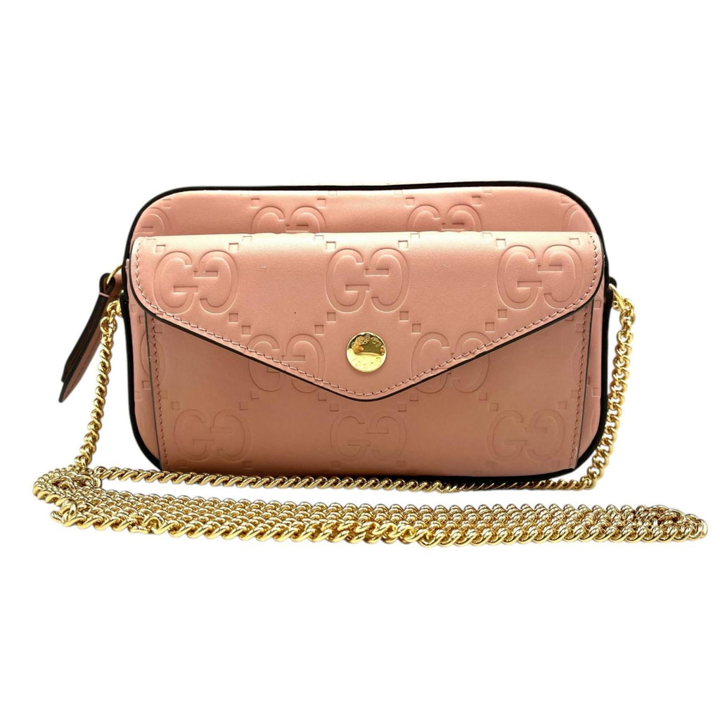 Gucci GG Mini Shoulder Bag 781554 Leather Pink Women's