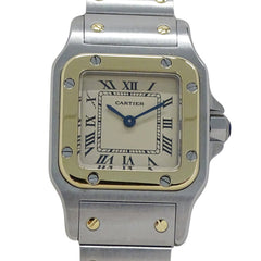 Cartier women's watch, Santos Galbee SM, quartz movement, stainless steel (SS), gold (YG), W20012C4 — Good