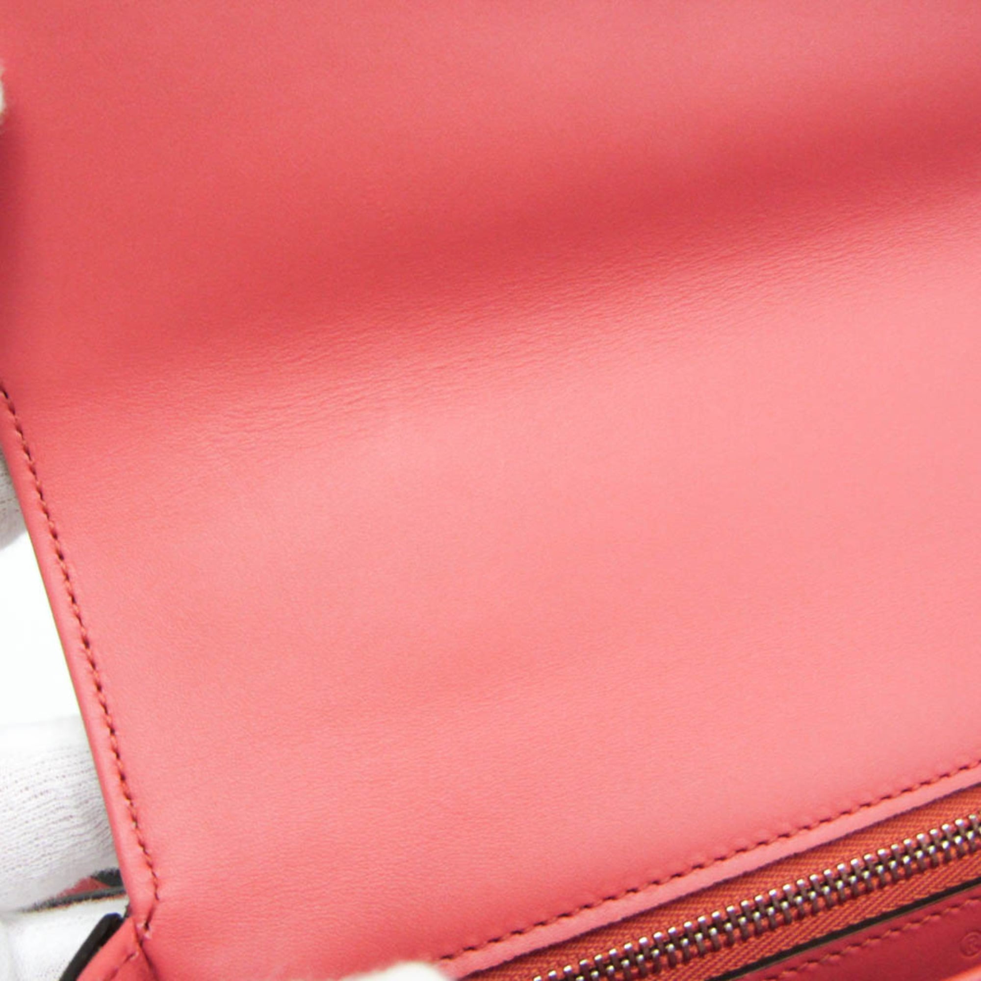Gucci Double G 739722 Women's Leather Shoulder Bag Pink — Like New