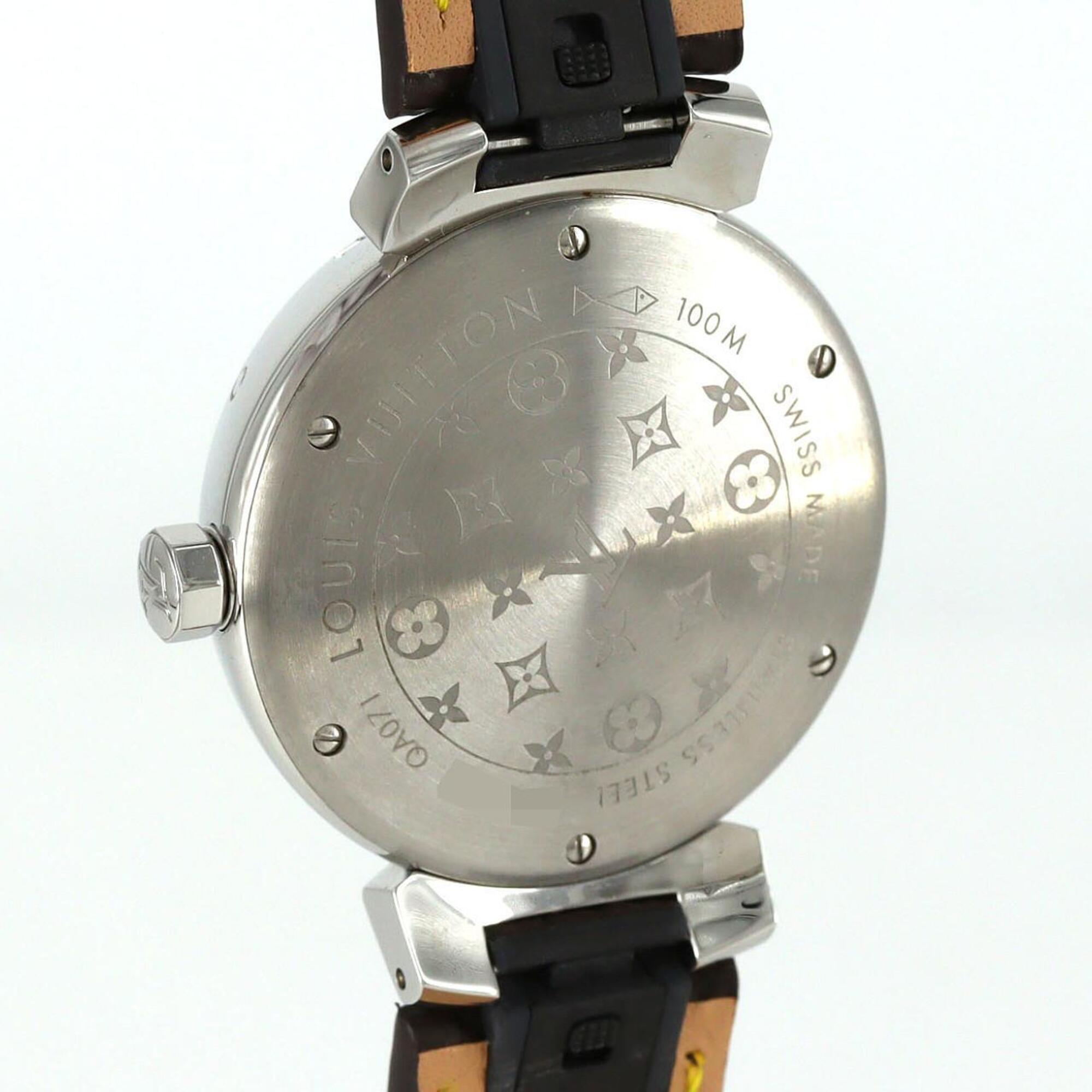 Louis Vuitton Tambour Monogram QA071 SS Quartz Watch — Good