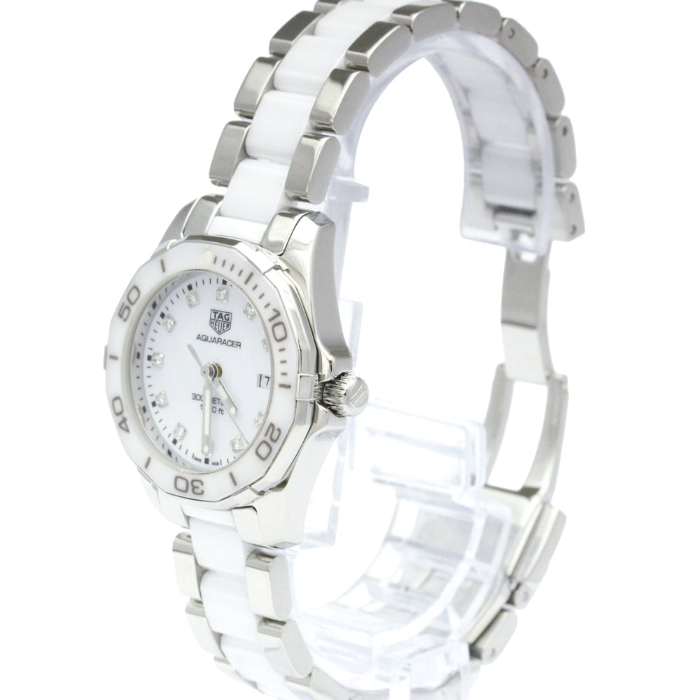 TAG HEUER Aquaracer Diamond Steel Quartz Ladies Watch WAY141D Polished — Very Good