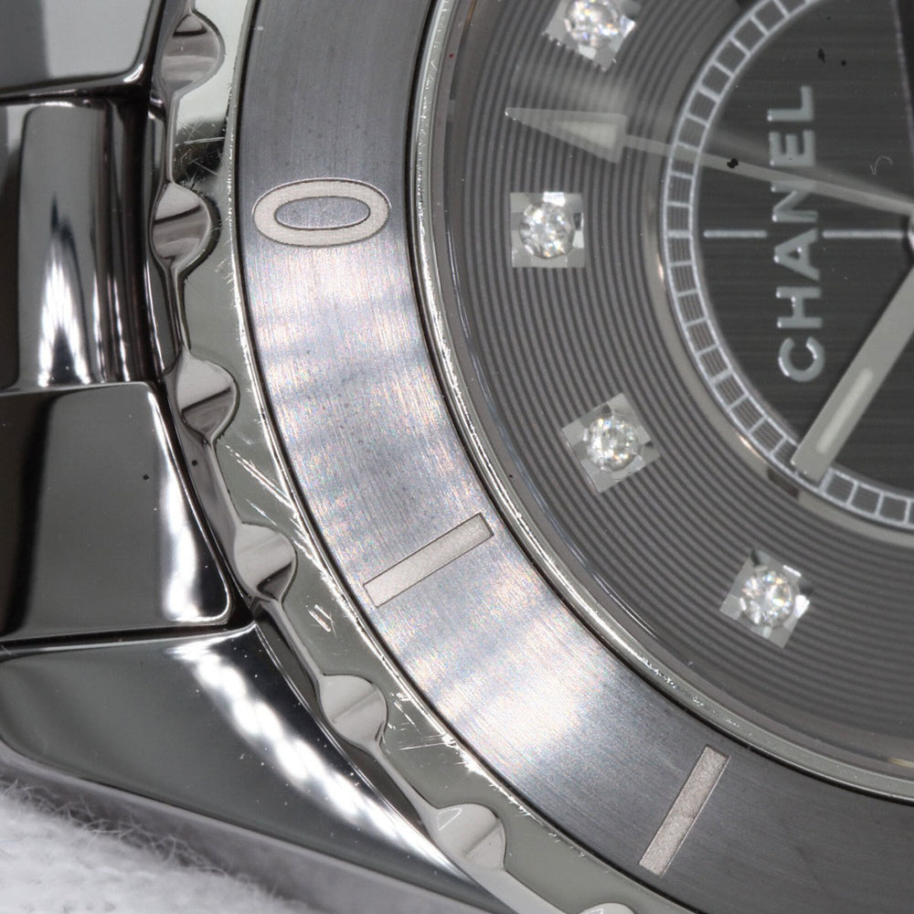 CHANEL H3241 J12 33mm Chromatic 12P Diamond Watch in Titanium Ceramic/Titanium Ceramic for Women — Very Good