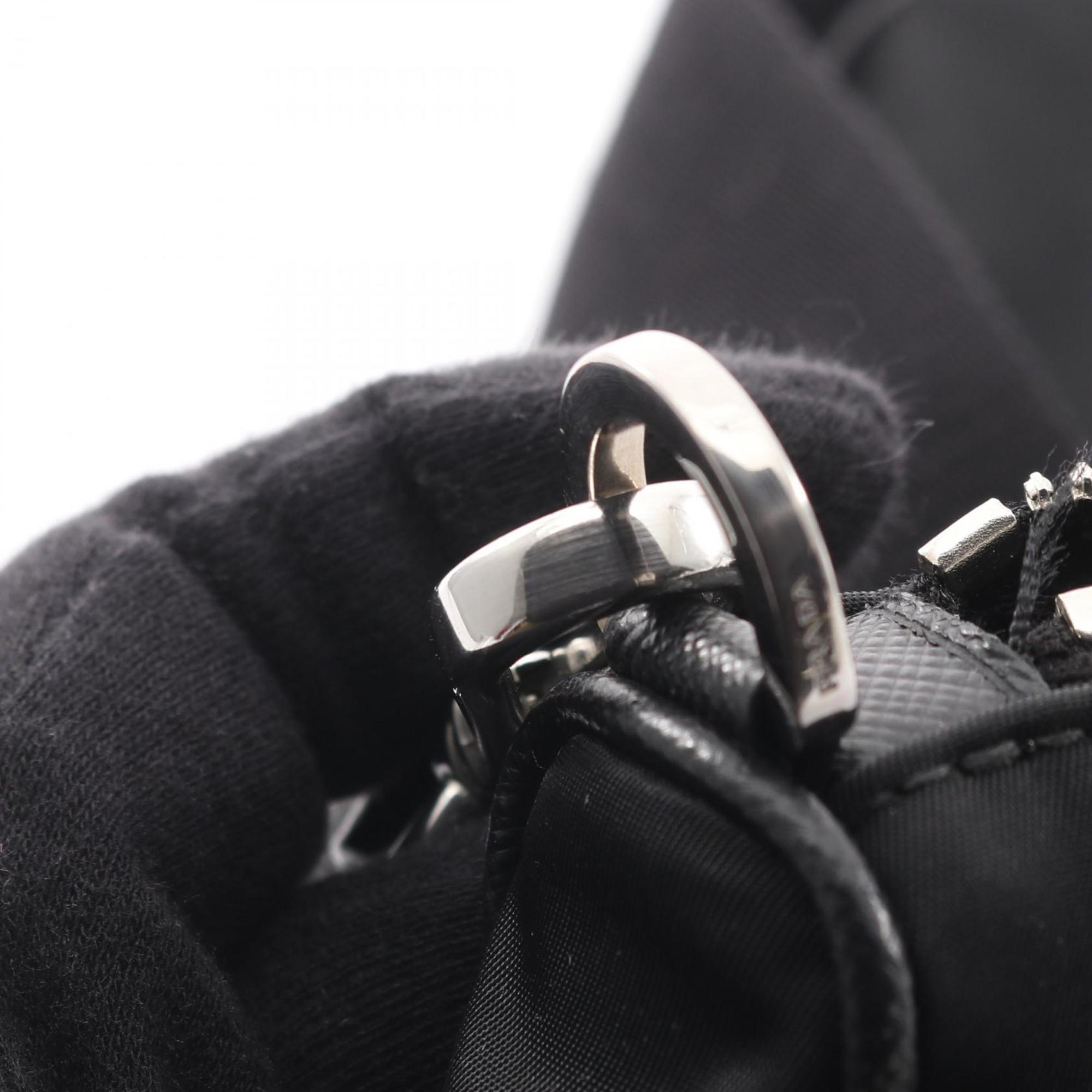 Prada Shoulder Bag in Nylon and Saffiano Leather, Black, for Men Women, 2VH113