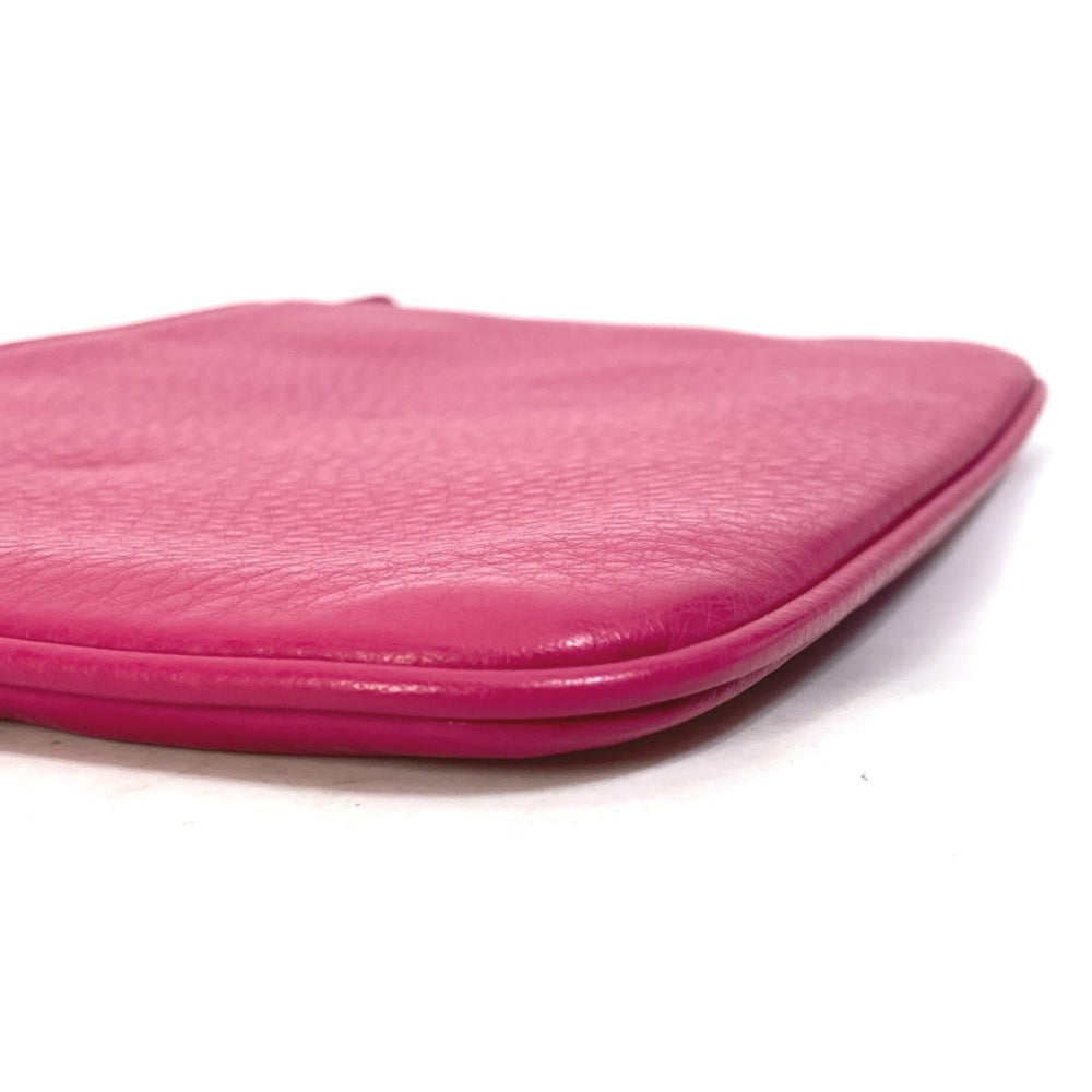 BALENCIAGA 492465 Logo Everyday Pouch M Bag Clutch Leather Women's Pink — Like New