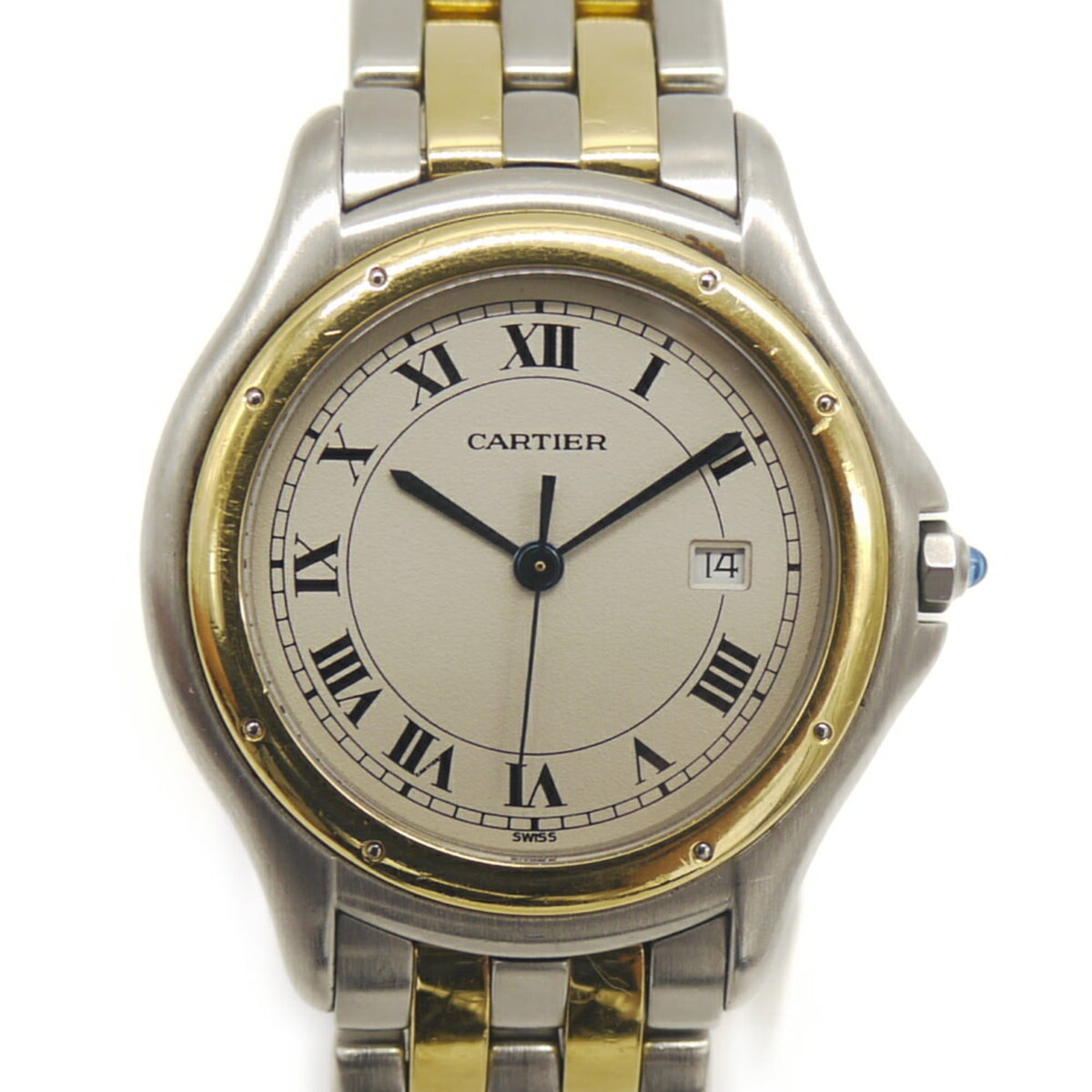 Cartier Panthère Cougar LM Quartz W35006B6 Ivory Dial Watch SS/YG — Good