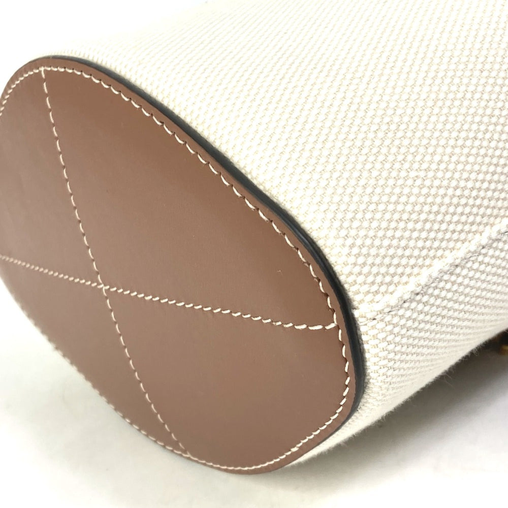 Burberry 8070576 2WAY Shoulder Bag Bucket Crossbody Tote Bag IvoryBased Brown — Like New
