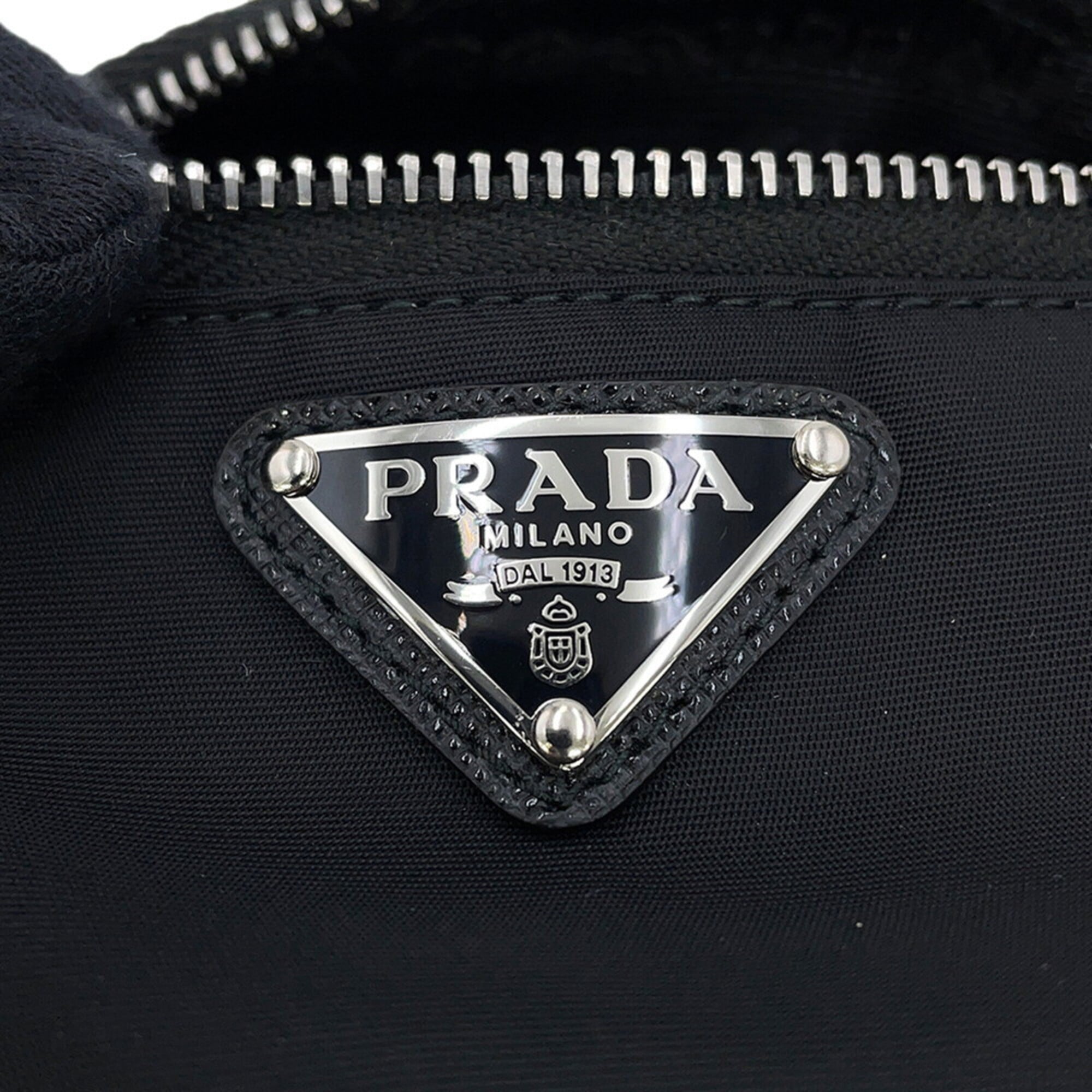 Prada Handbag Pouch Re-Nylon Triangle Wristband Nylon 2TT095 PRADA Mini Black — Like New