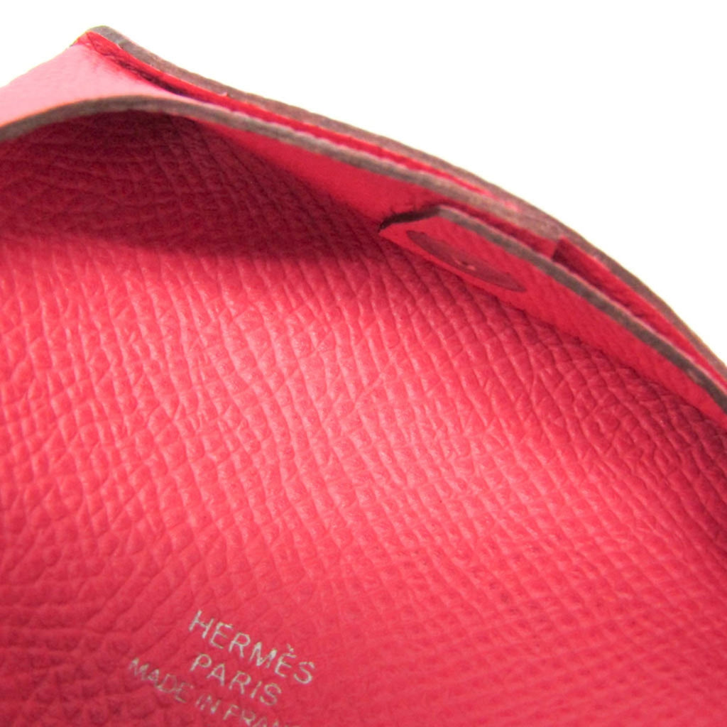 Hermes Bastia Women's Epsom Leather Coin Purse/coin Case Pink