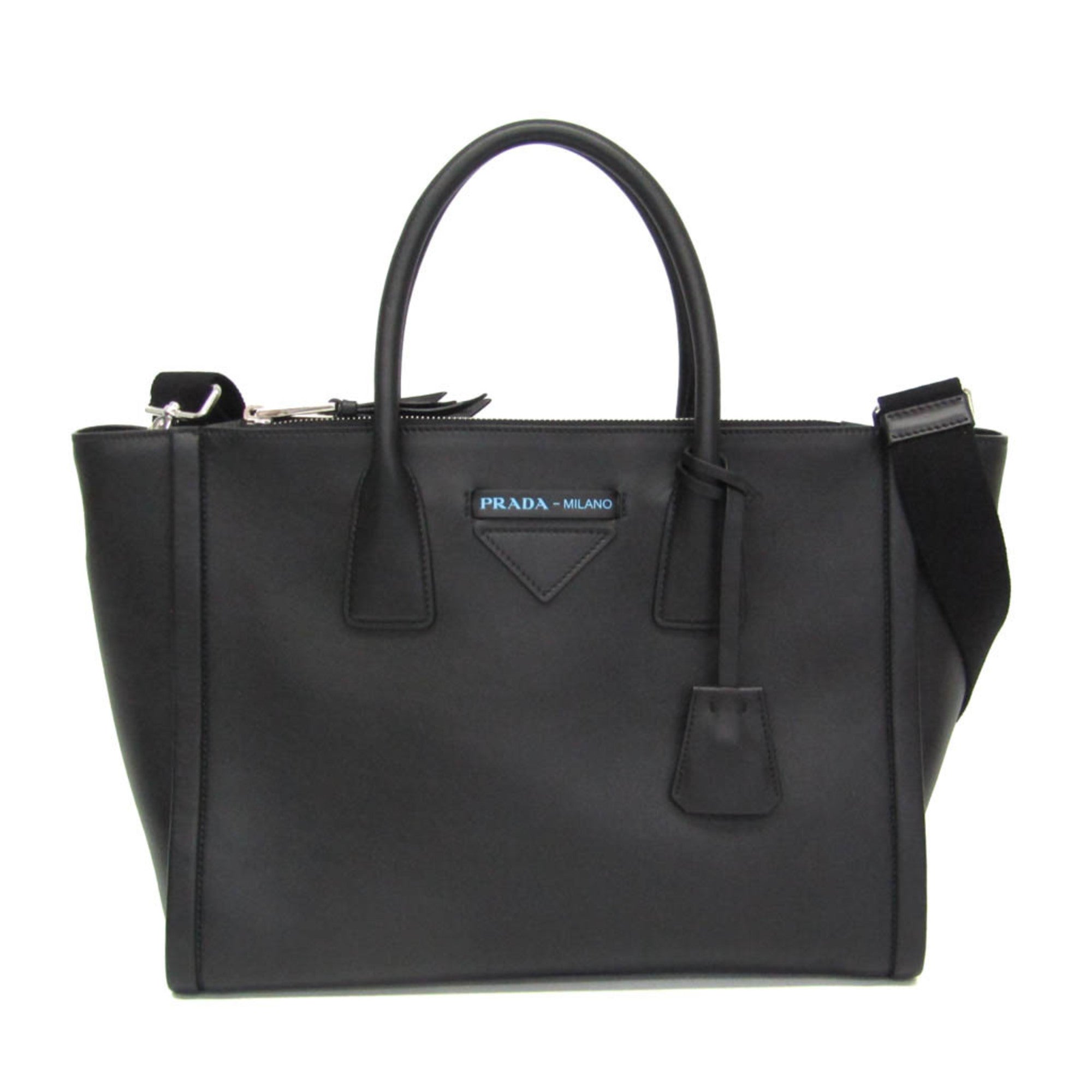 Prada GRACE LUX 1BA183 Women's Leather Shoulder Bag,Tote Bag Black — Like New