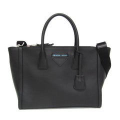 Prada GRACE LUX 1BA183 Women's Leather Shoulder Bag,Tote Bag Black — Like New