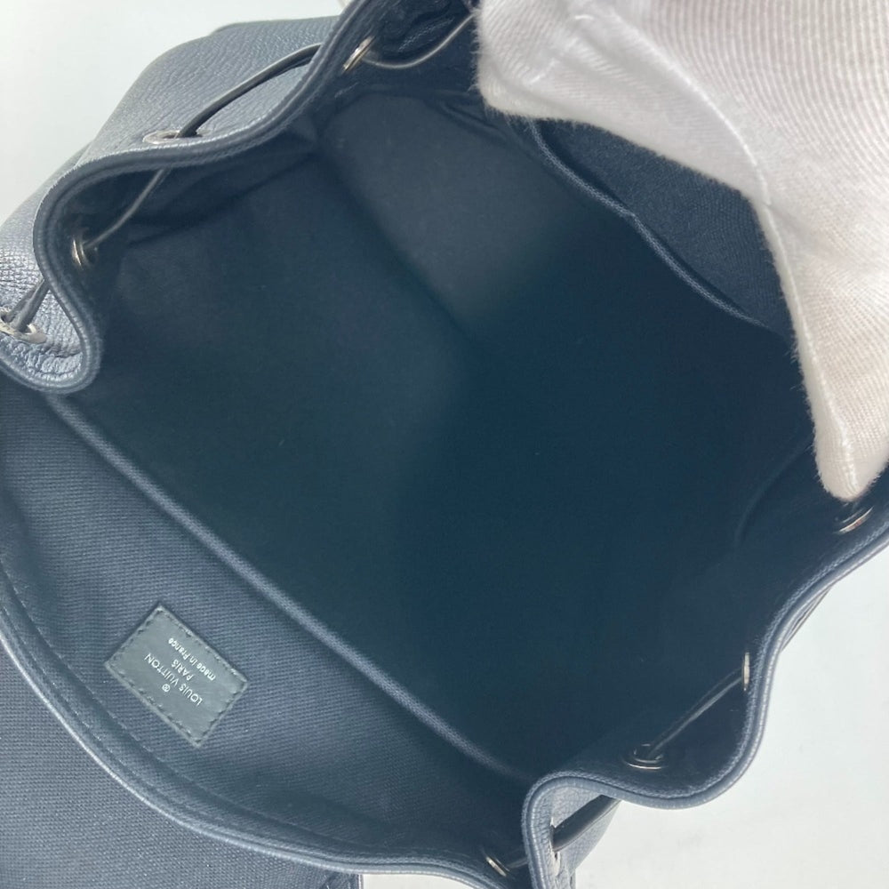 LOUIS VUITTON M54960 Utah Canyon Backpack, Men's, Leather, Blue Marine, Navy — Like New