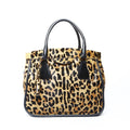 Prada Harako Leopard Print 2-Way Handbag in Brown