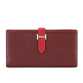 Hermes Hermès Bearn Soufflet Bifold Long Wallet, Epson Rouge H, Kazac, T Stamp, Silver Hardware