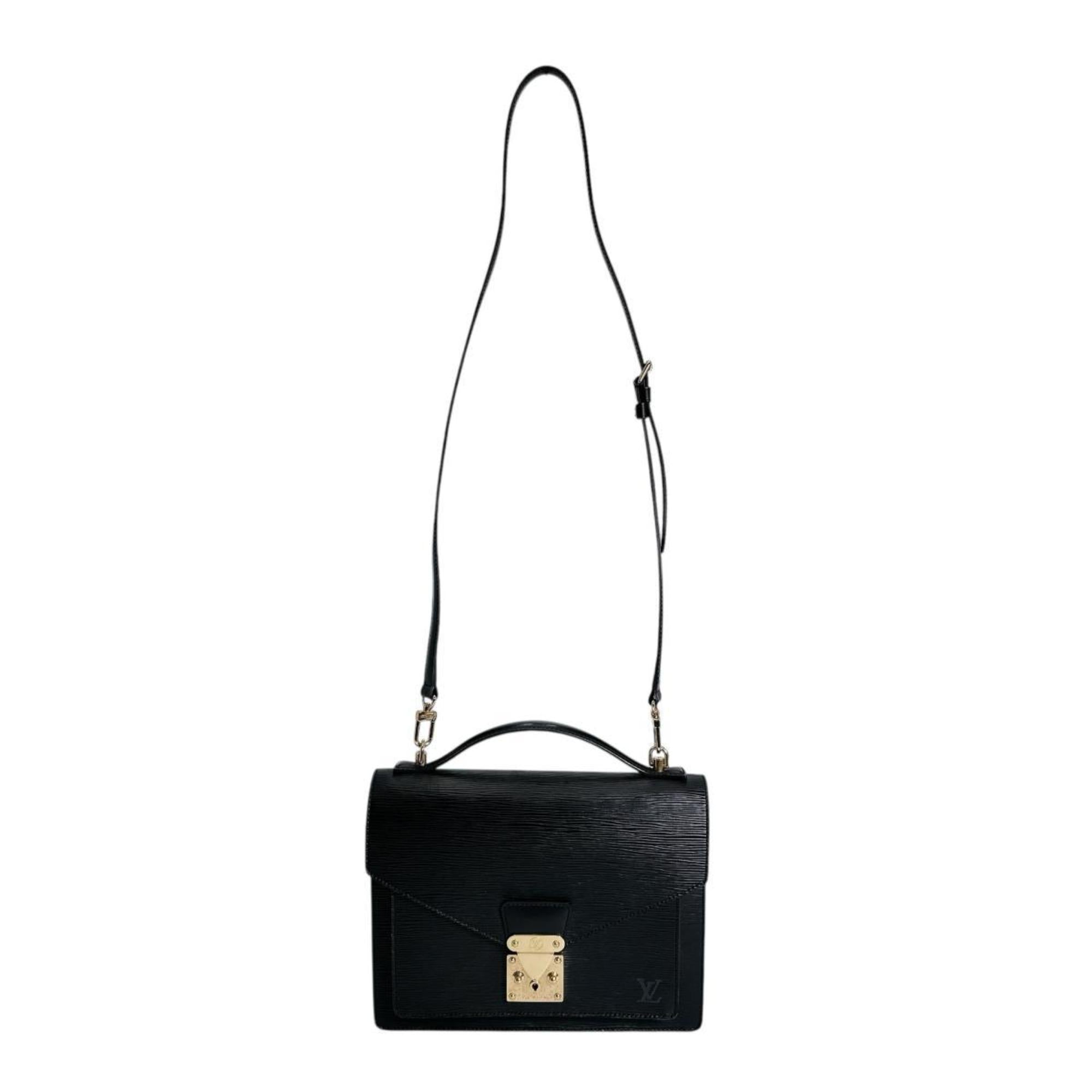 Louis Vuitton Monceau Epi Leather Shoulder Bag M52792 Black — Like New