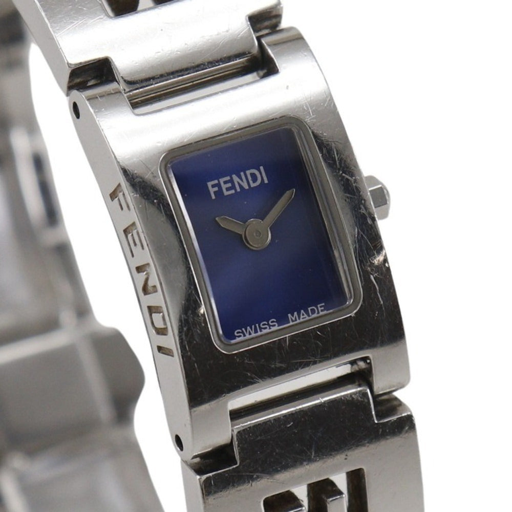 Fendi Olologi Women's Watch, 3150L Stainless Steel, Silver Quartz Movement, Analog Display, Blue Dial — Good