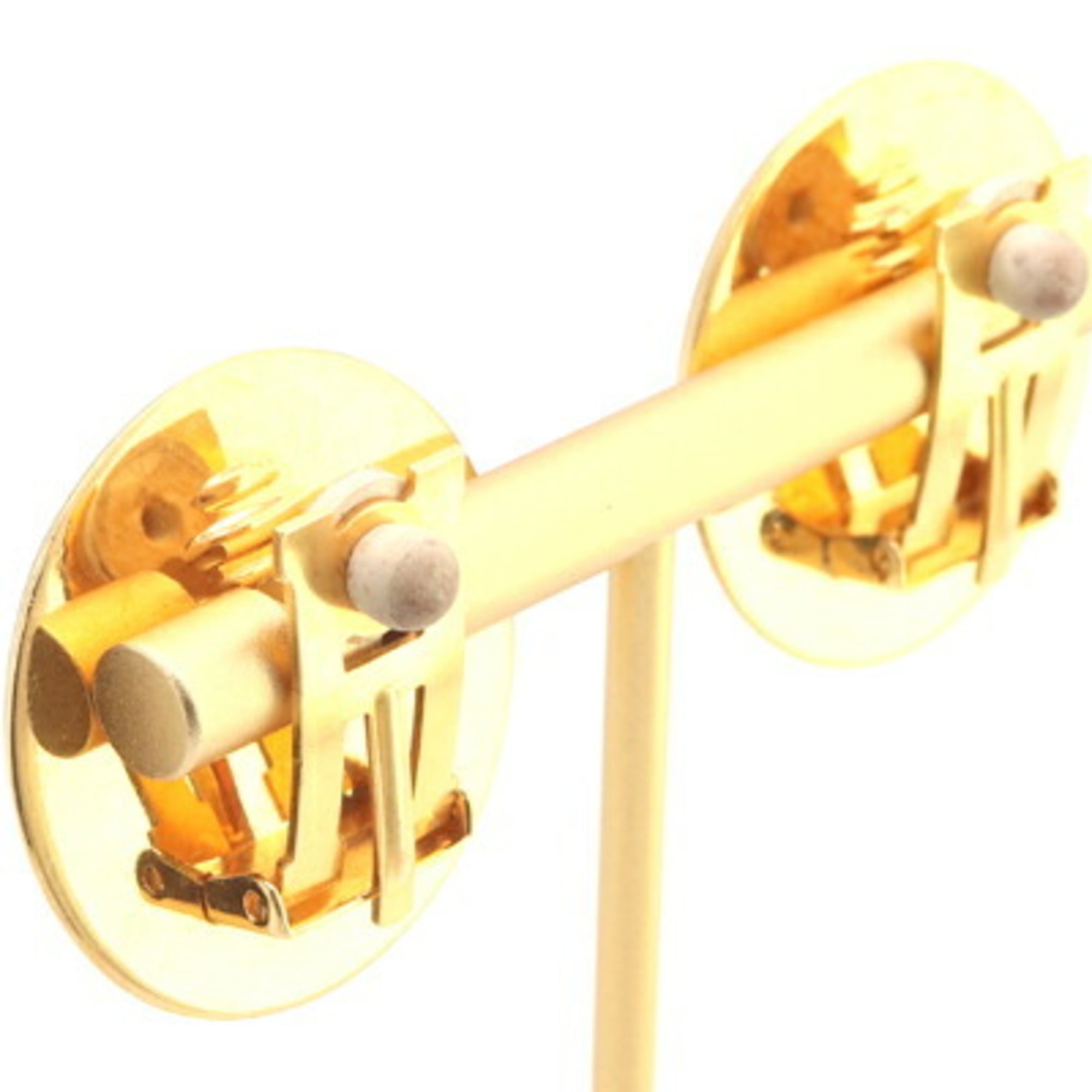 Hermes enamel earrings in gold and black metal with cloisonné, round for women.