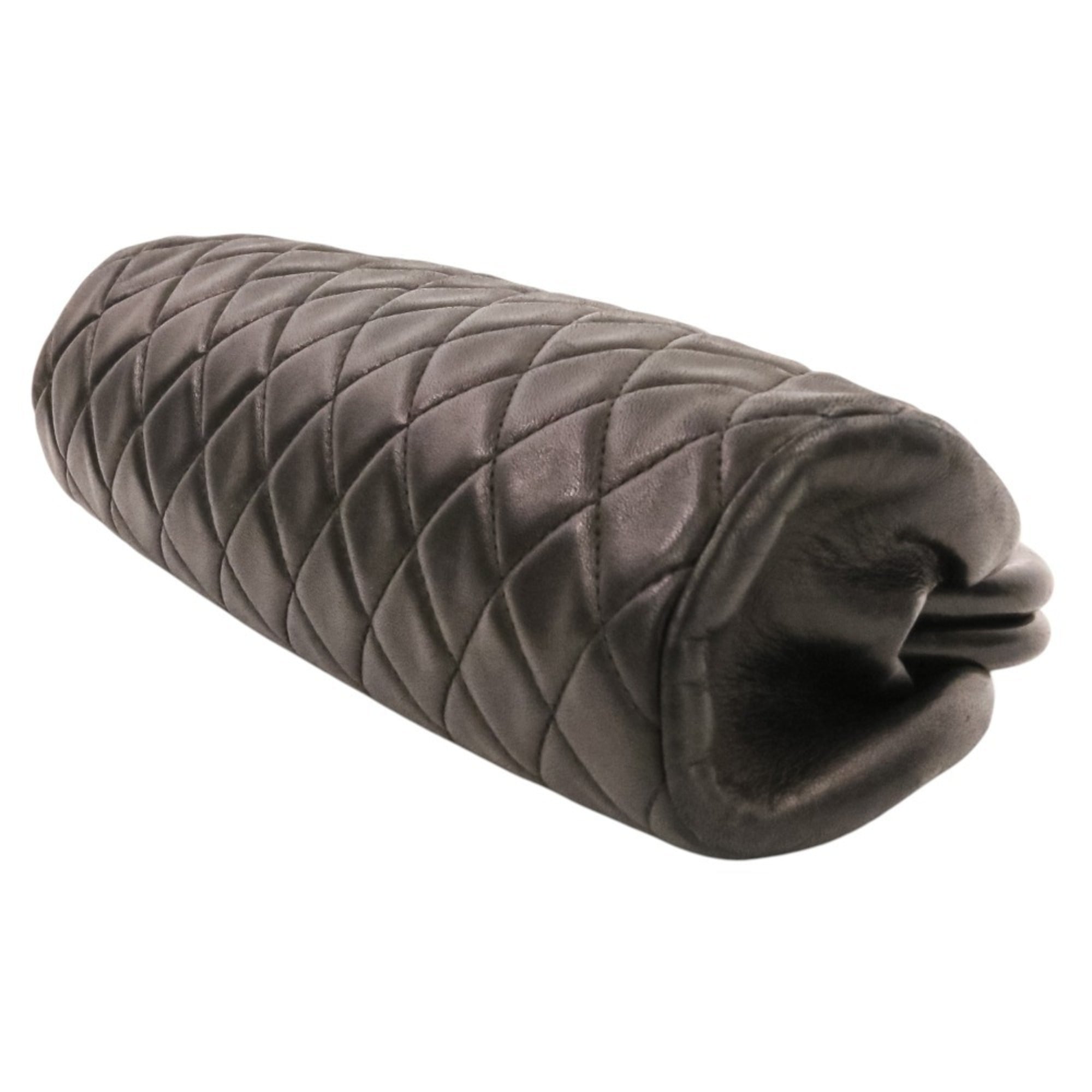 CHANEL Timeless Quilted Coco Mark Leather Clasp Clutch Bag, Black, Women's — Like New