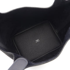 Hermes Picotin Lock PM handbag, leather, Taurillon Clemence women's, navy blue — New - Store Return