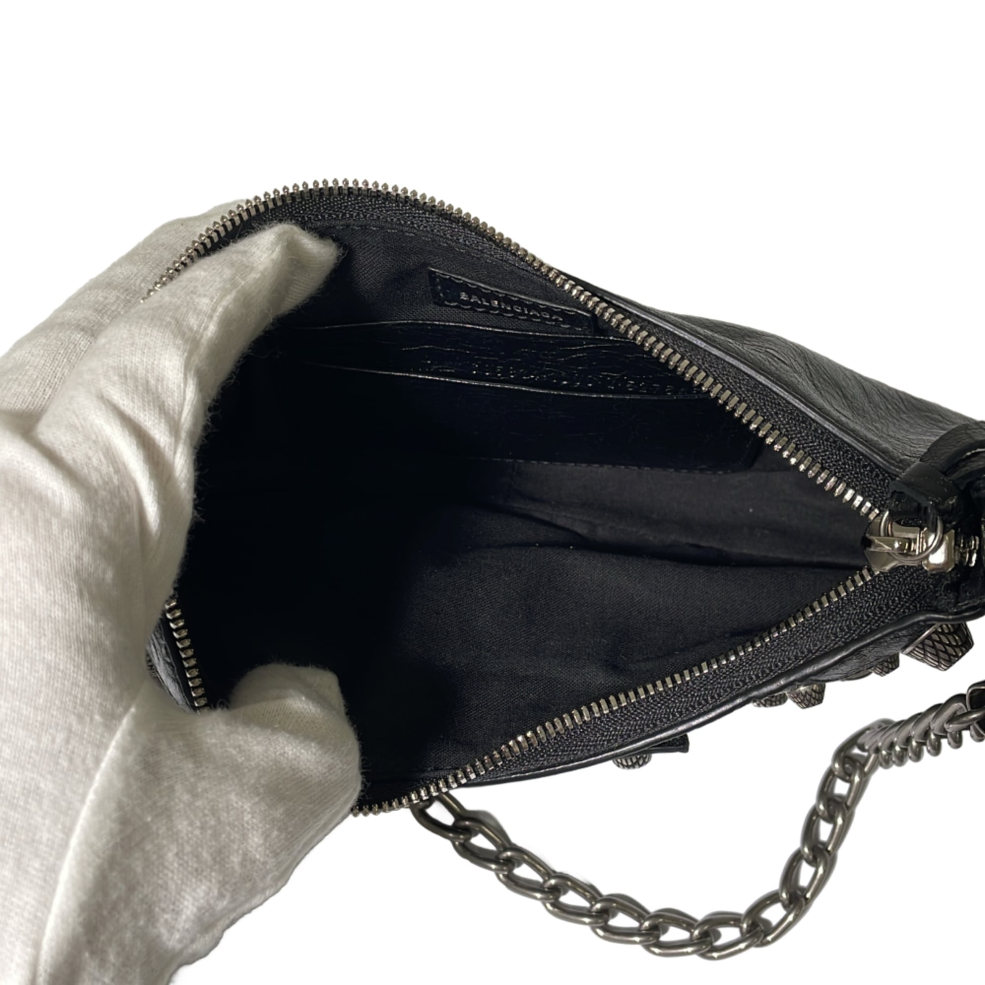 BALENCIAGA Le Cagoule Mini 2-way Chain Shoulder Bag 695814 Black Women's — Like New