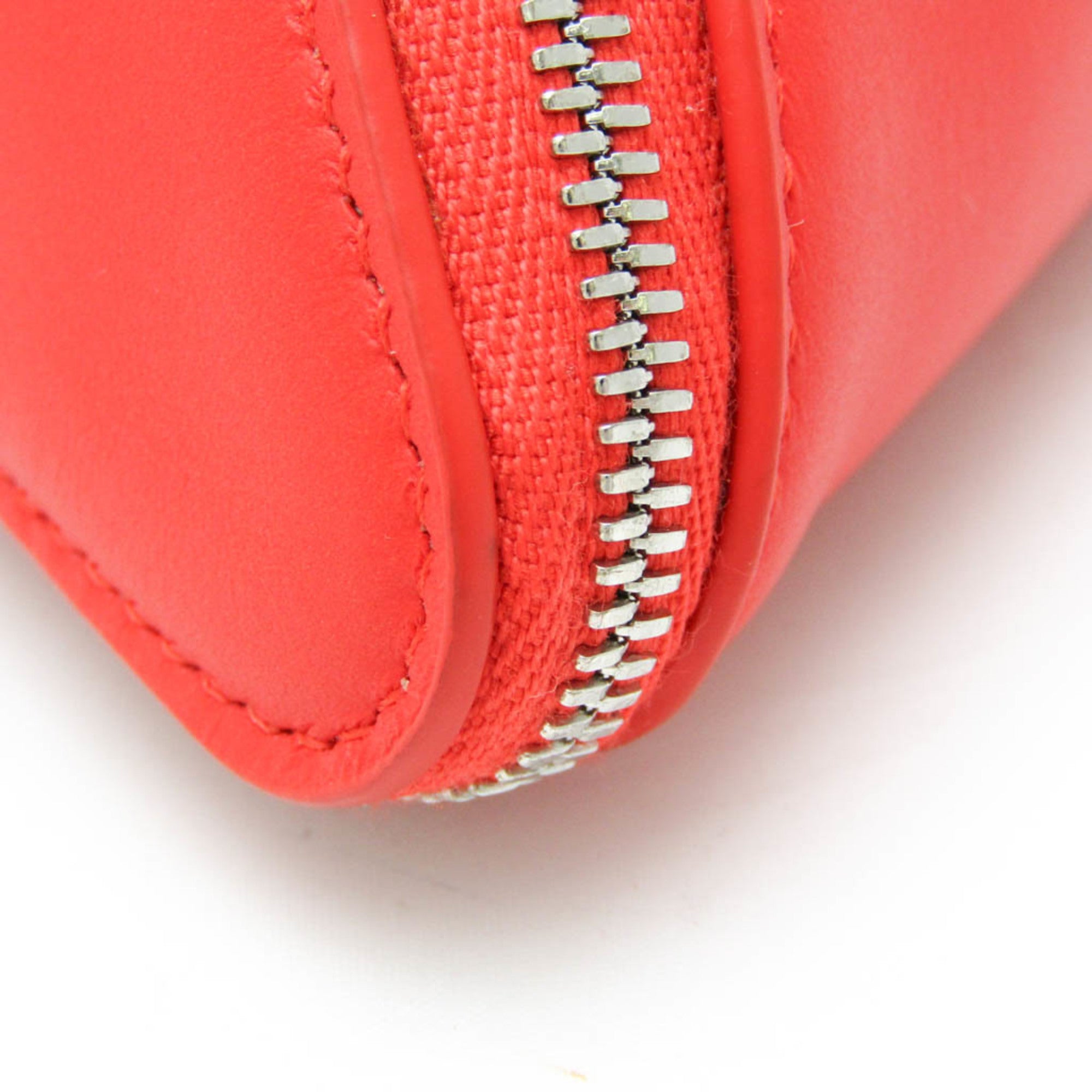 Bottega Veneta Intrecciato Pyramid 666769 Women's Leather Pouch Red Color — Like New