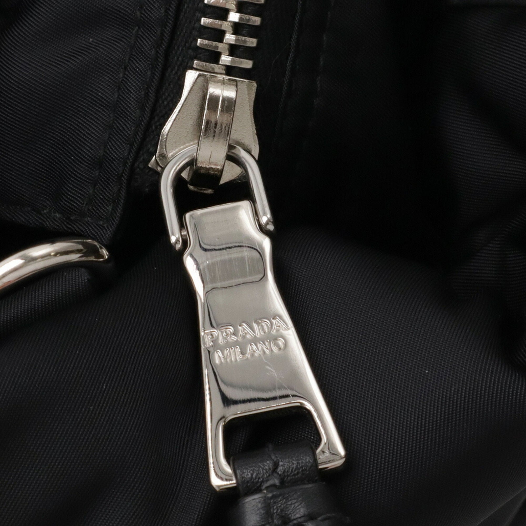 PRADA TESSUTO BOMBER bomber tote/shoulder bag in nylon and leather, black, purchased at a Japanese boutique (BN2632)