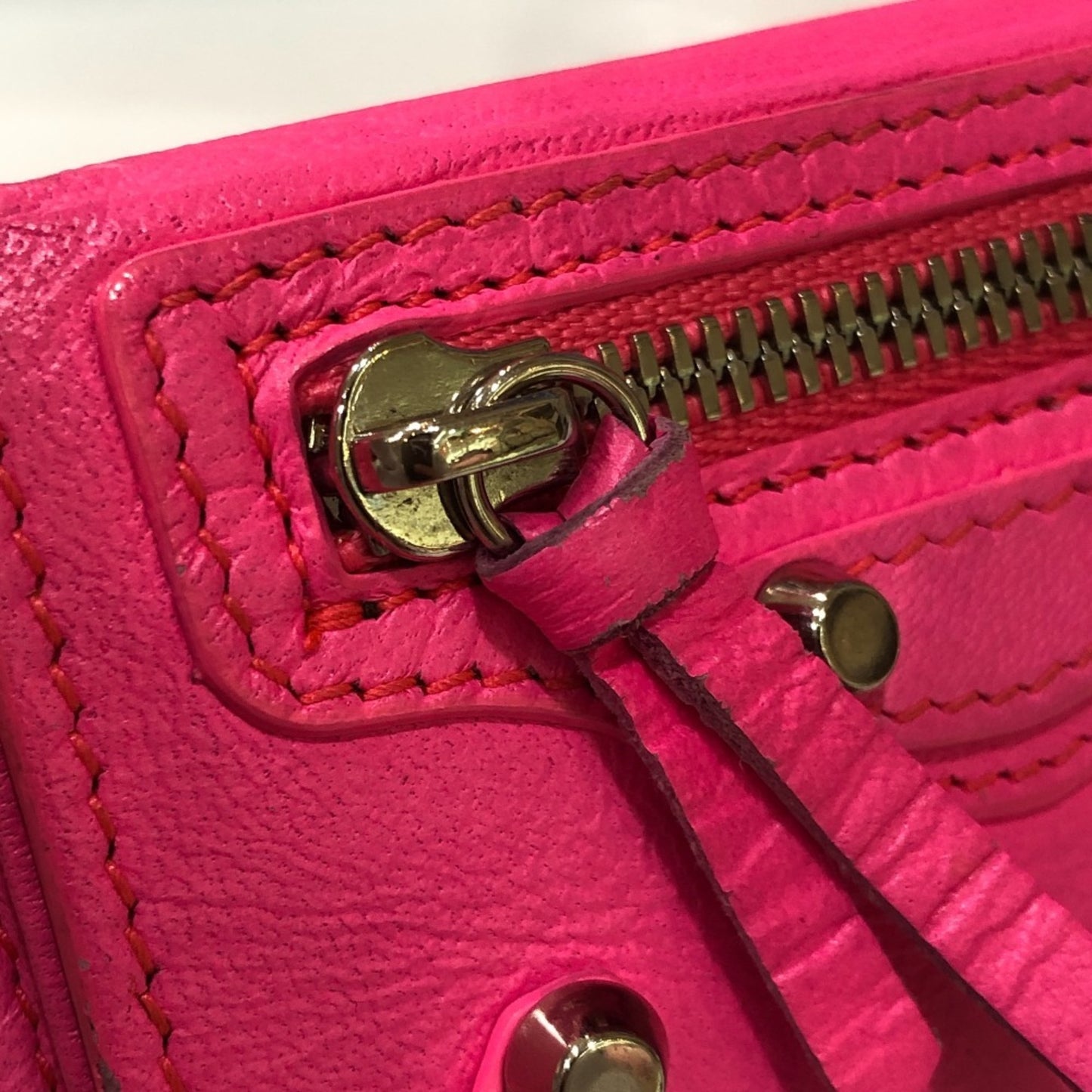 BALENCIAGA 203437 Classic Compact Wallet Tri-fold Leather Women's Pink