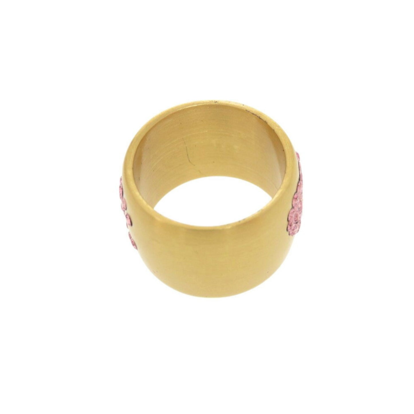 Chanel Coco Mark Heart Metal Size 14 Gold Pink Ring 1179CHANEL